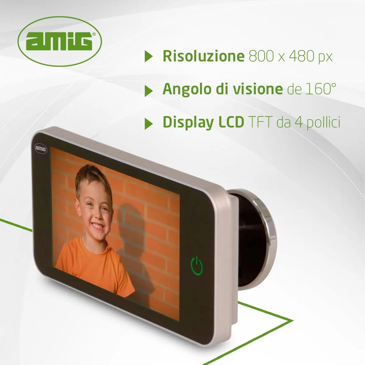 Amig Spioncino digitale porta 4" argento 160° alta risoluzione