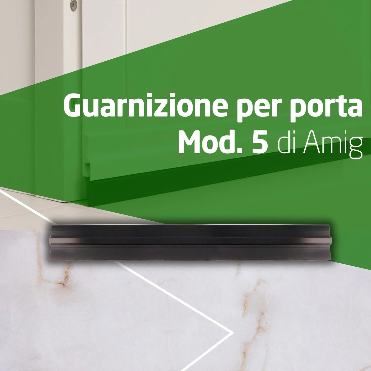Amig guarnizione sottoporta spazzola 1 m nera adesiva