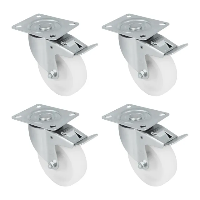 Amig Set 4 Ruote Ø 100 piastra con freno bianche 200 kg