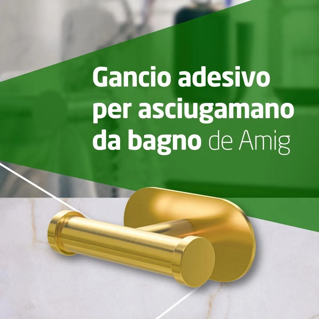 Amig Ea-5 Gancio Bagno Adesivo Oro Opaco Inox