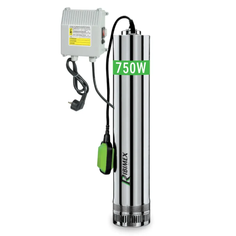 Ribimex Pompa sommersa 750 W 8000 L/h per pozzi