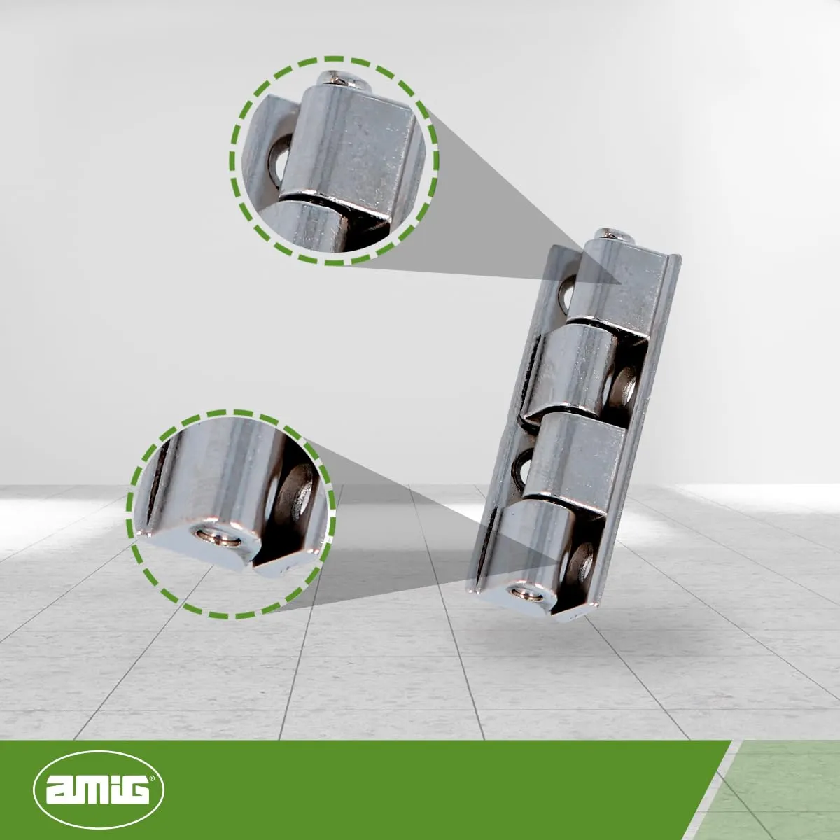 Amig 556 Cerniera Armadio 40x9 mm Nichelata Zamak