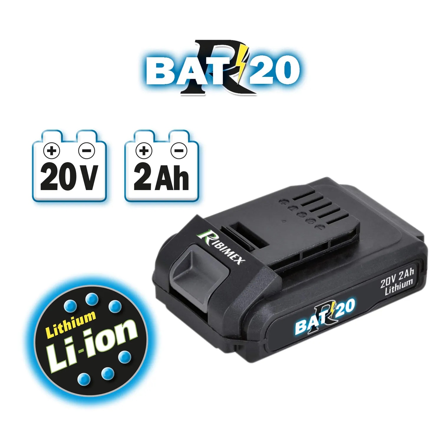 Ribimex R-BAT20 PRBAT20/COMP compressore portatile 20V 2Ah
