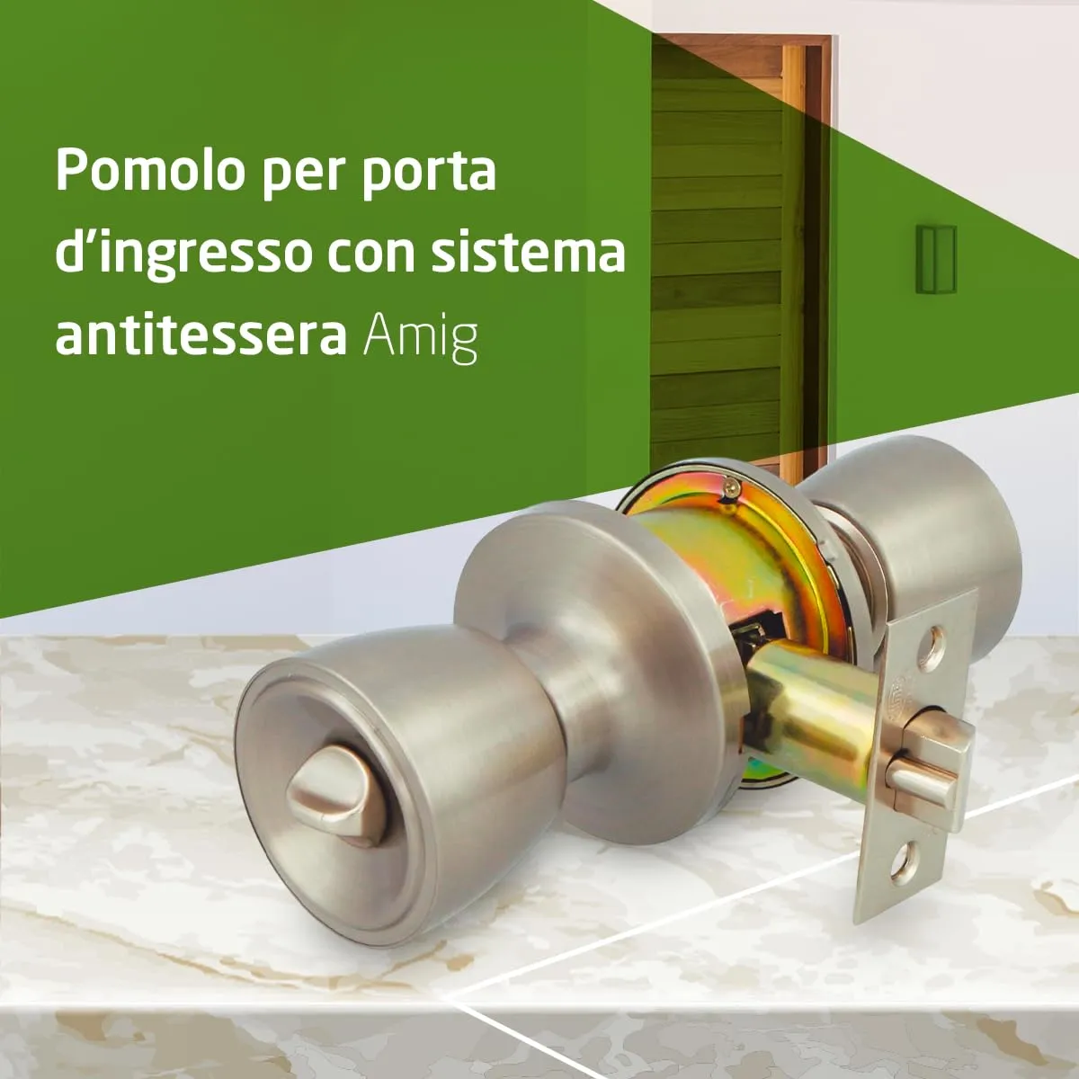 Amig Mod. 600 Pomello Porta Ingresso 60/70 mm Ottone