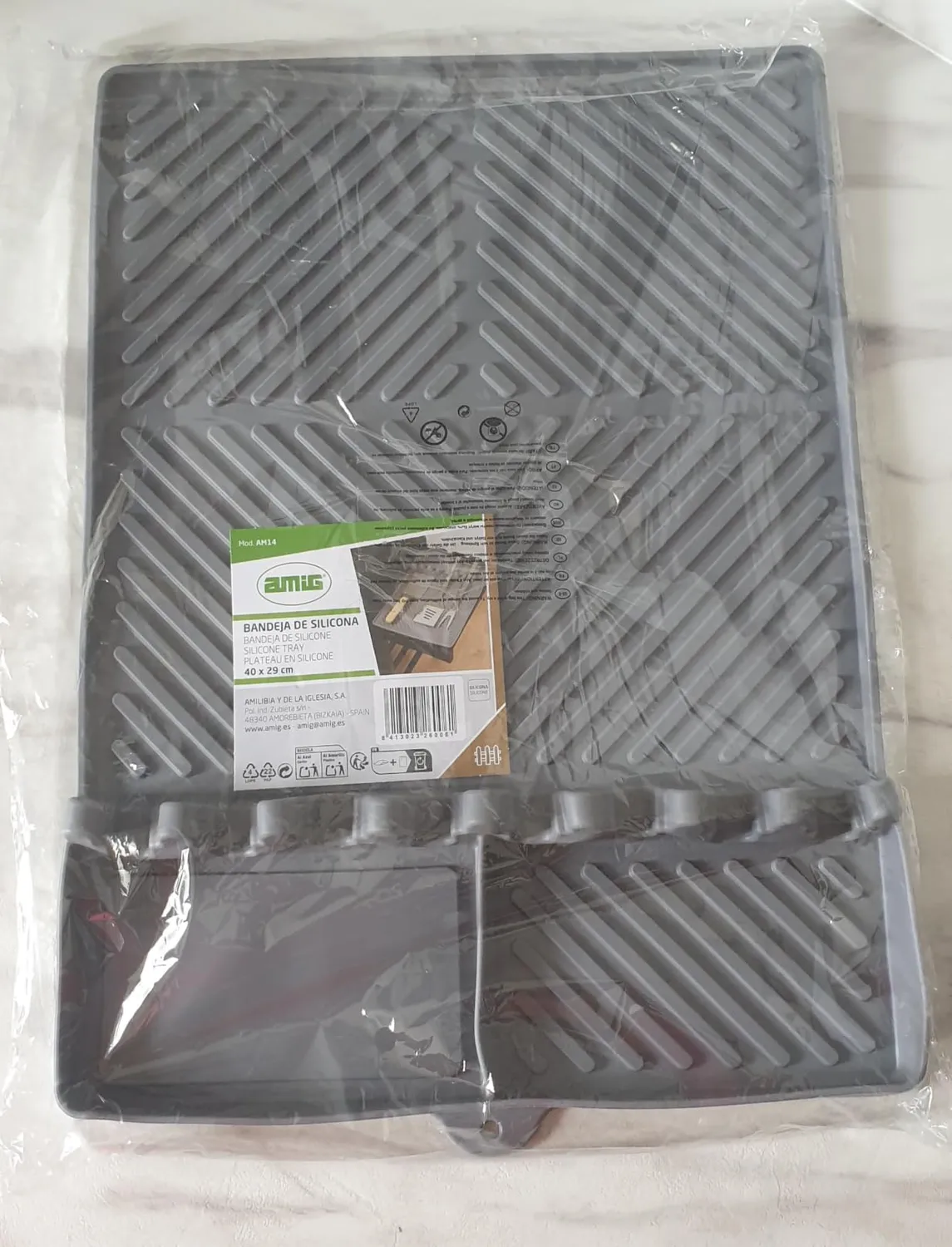 Amig AM14 vassoio silicone barbecue 40x29 cm grigio