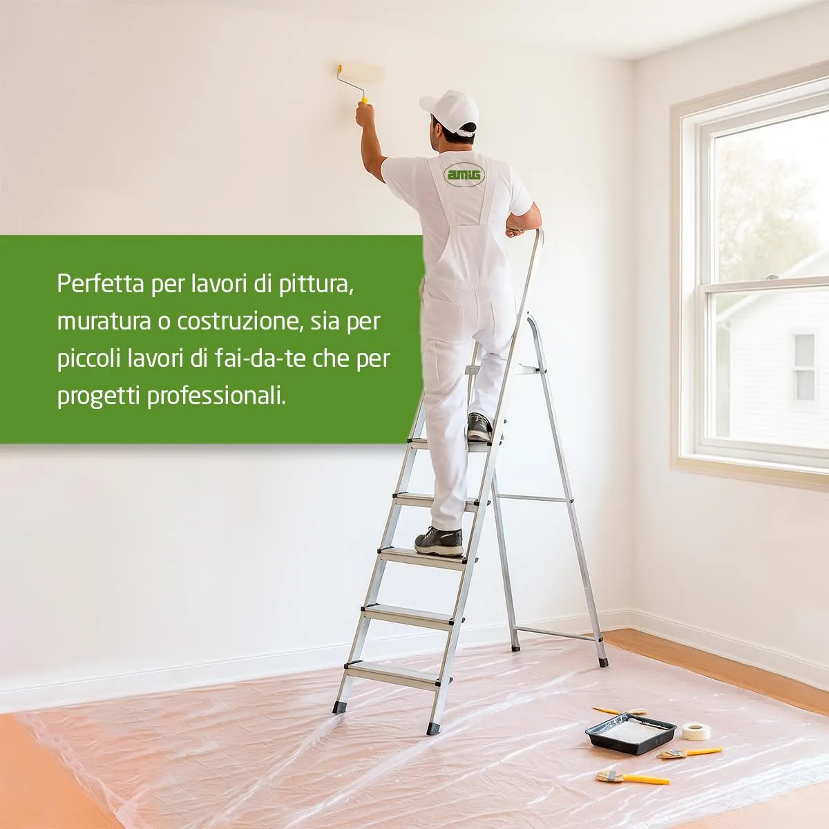 Amig scaletta pieghevole 6 gradini alluminio 150 kg