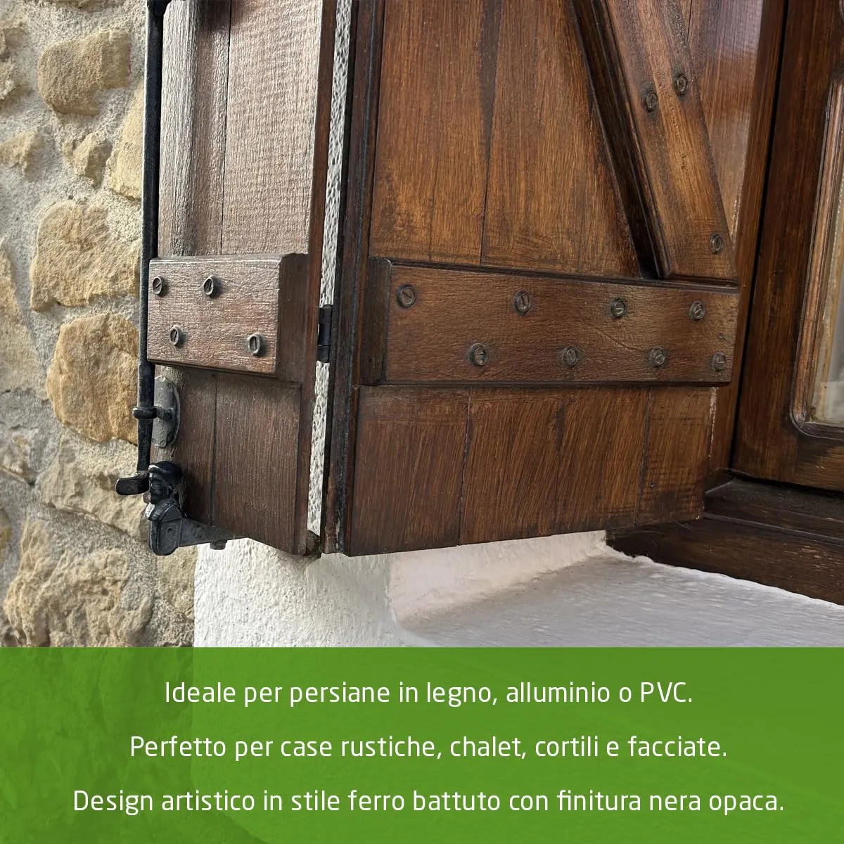 Amig ferma persiana acciaio nero opaco 100x123 mm