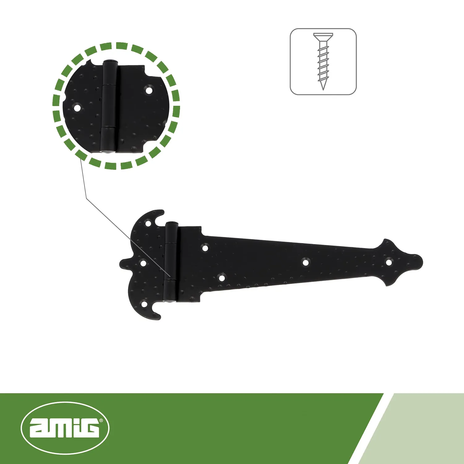 Amig 554 cerniera nera 250 mm stile forgiato
