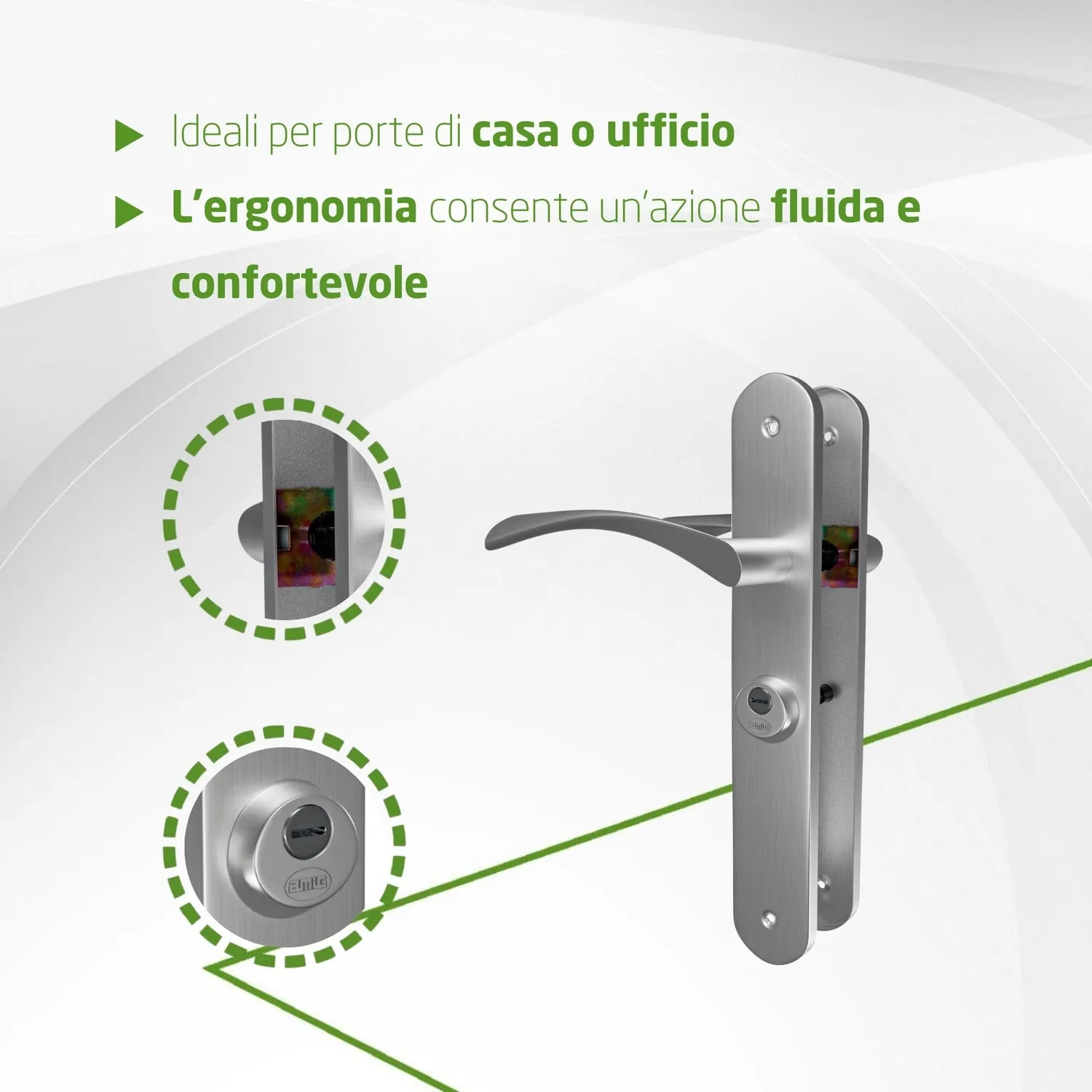 Amig Ishi 46 maniglia porta sinistra nichel spazzolato