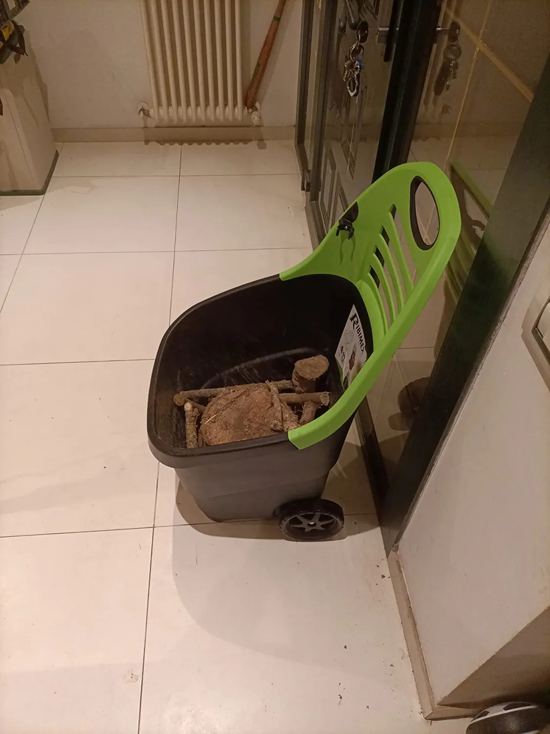 Ribimex carrello multiuso da giardino 65 litri in polipropilene