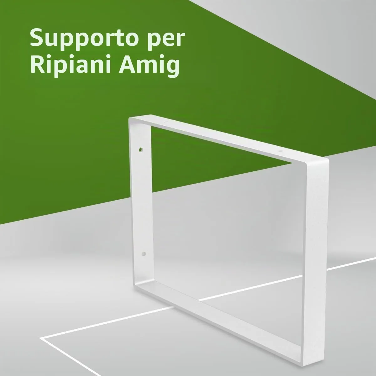 Amig Supporto Mensola Industriale Bianco 211x311 mm Acciaio
