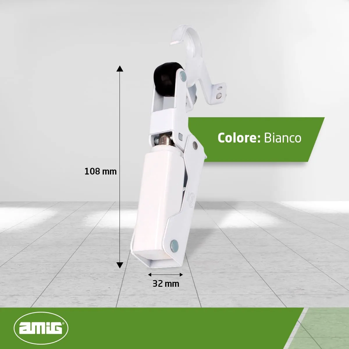 Amig Chiudiporta Idraulico 108x32 mm Bianco fino a 40 kg