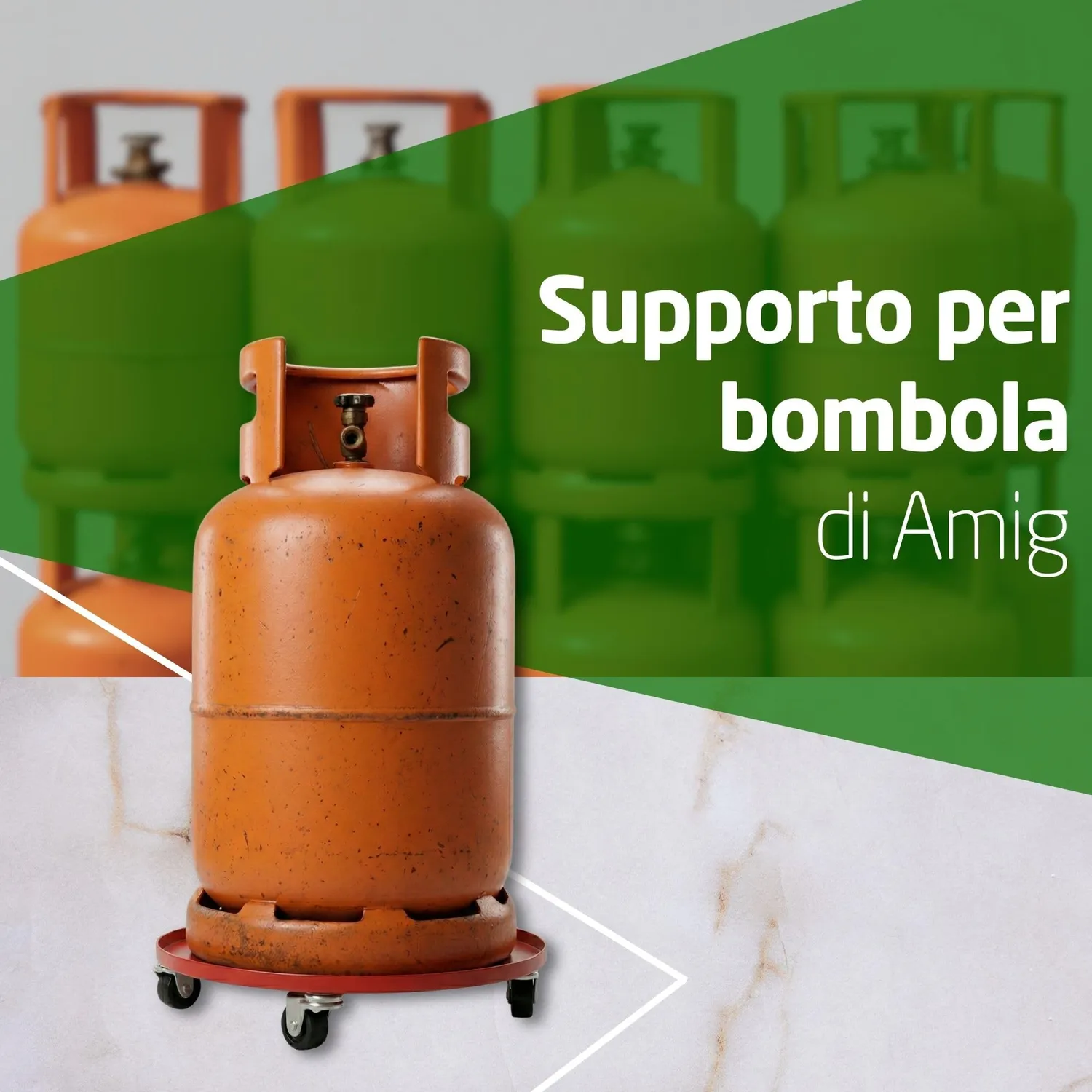 Amig Supporto Bombole Butano Ruote 31cm 30kg