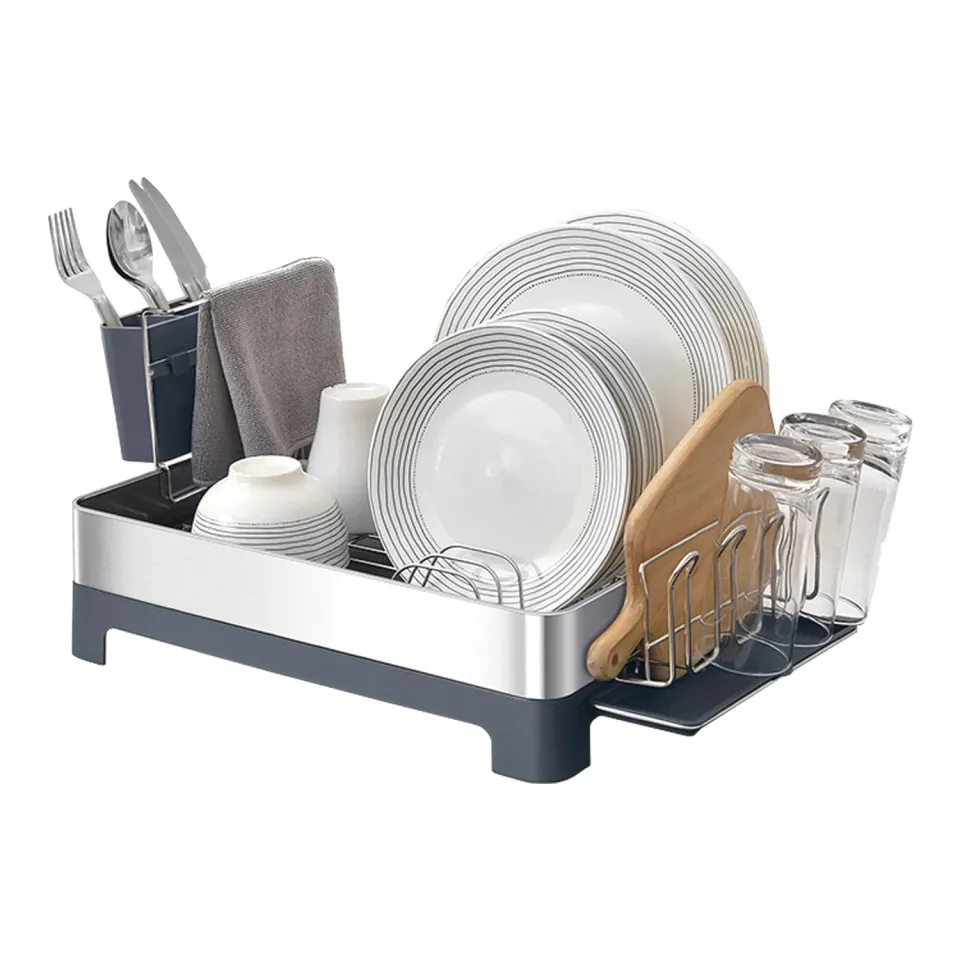 Amig Siba Scolapiatti Acciaio Grigio 10 Piatti 51 cm