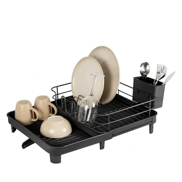 Amig Vika scolapiatti estensibile nero 31-52 cm acciaio