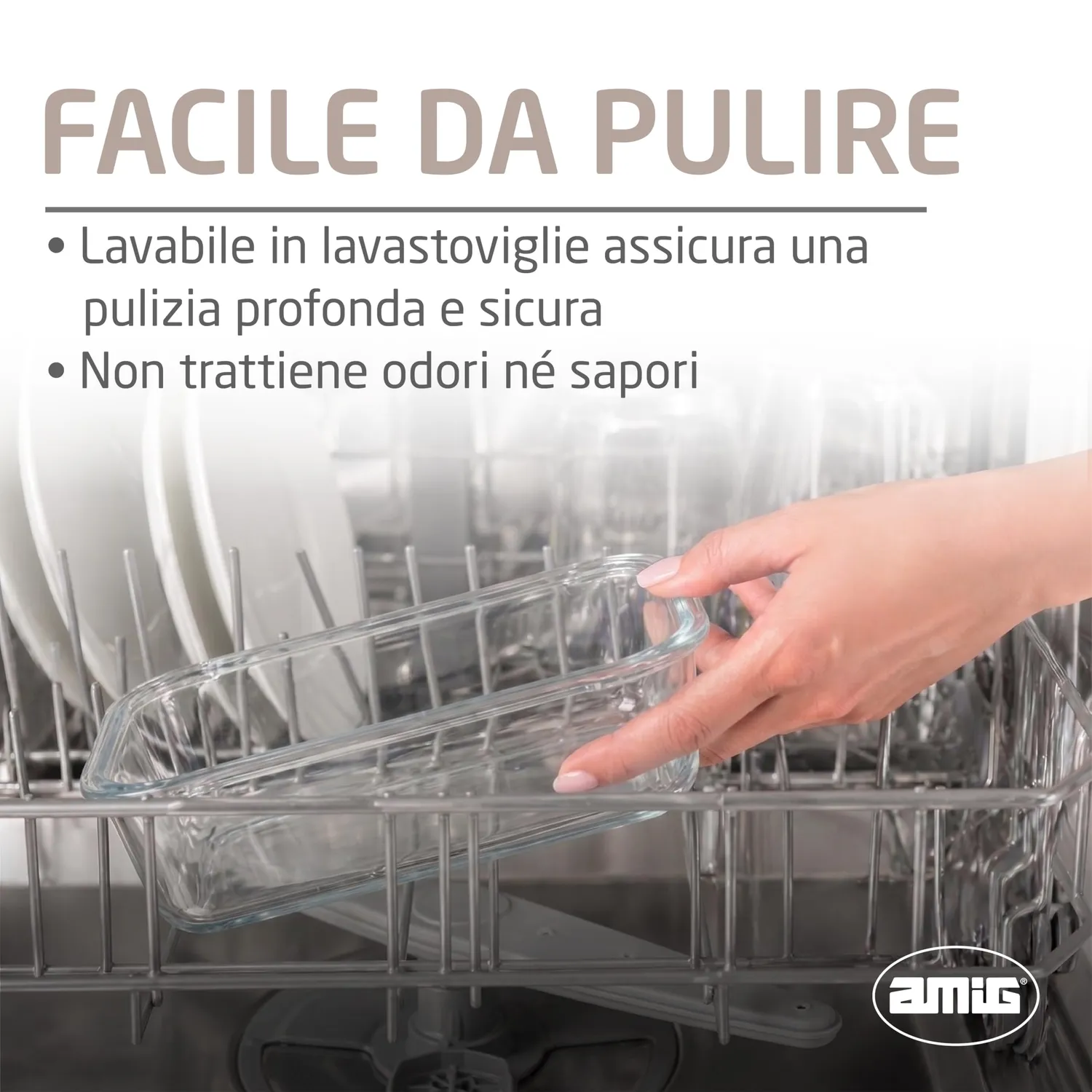 Amig 900 set 2 contenitori vetro 370+640 ml ermetici