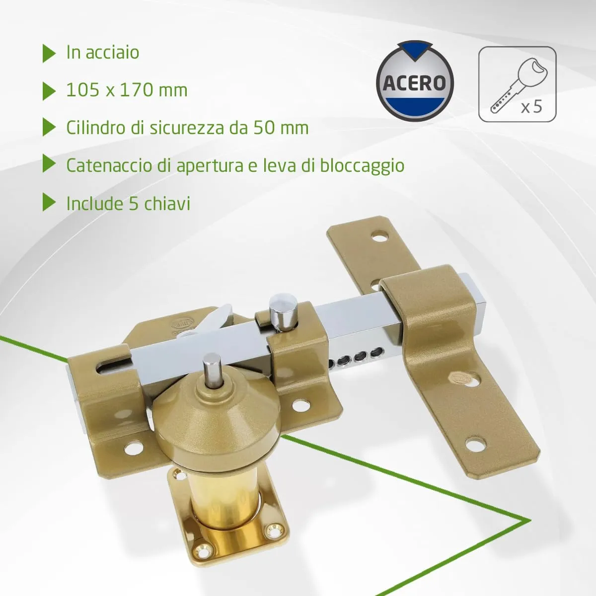Amig Serratura da Applicare 105x170 mm Martellata