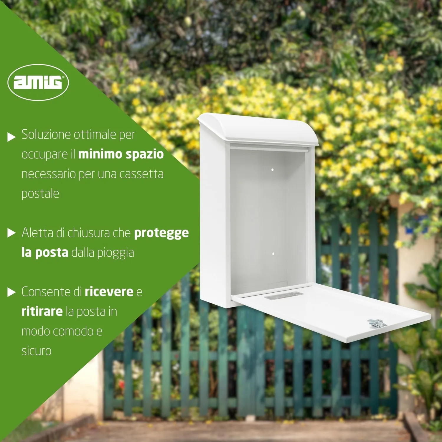 Amig cassetta lettere da esterno bianca 40x25x10 cm acciaio