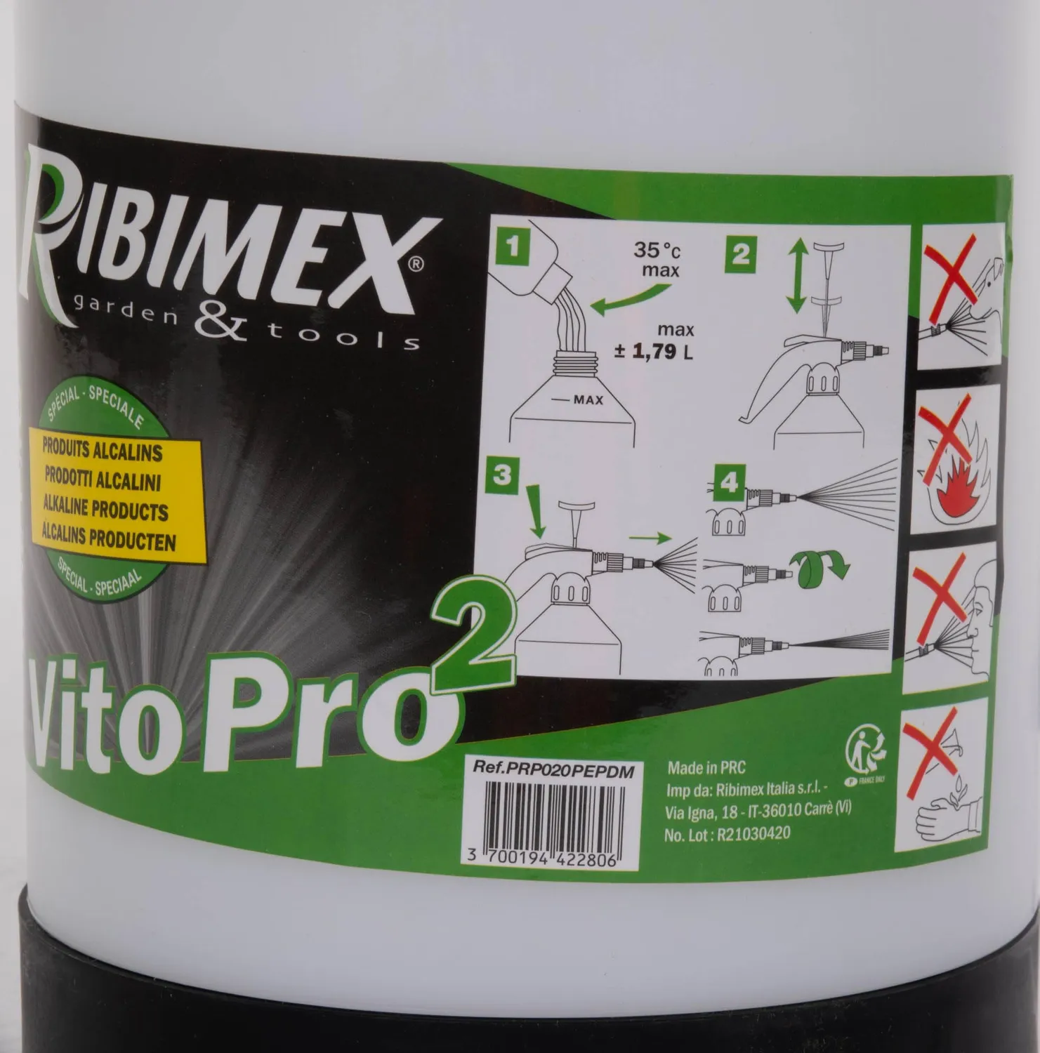 Ribimex Vito+ PRP020PEPDM nebulizzatore 2L alcalini