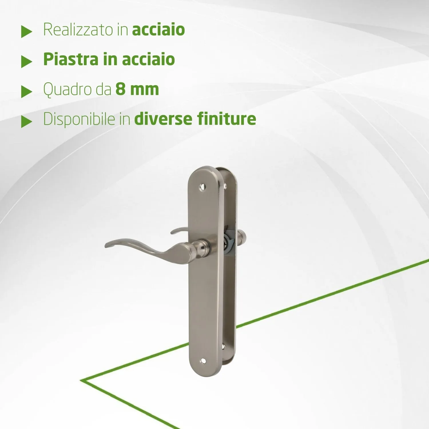 Amig Yalta maniglia porta cromo opaco set 2 pezzi 237 mm