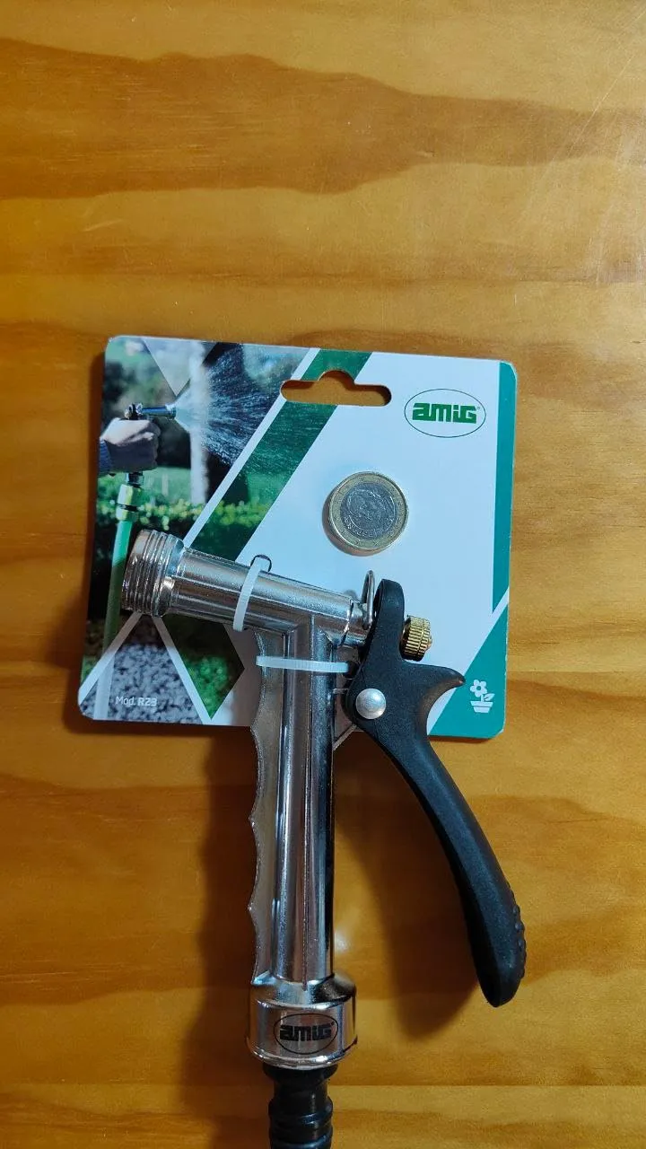 Amig Pistola Irrigazione Metallo 140 mm Acciaio Lucido