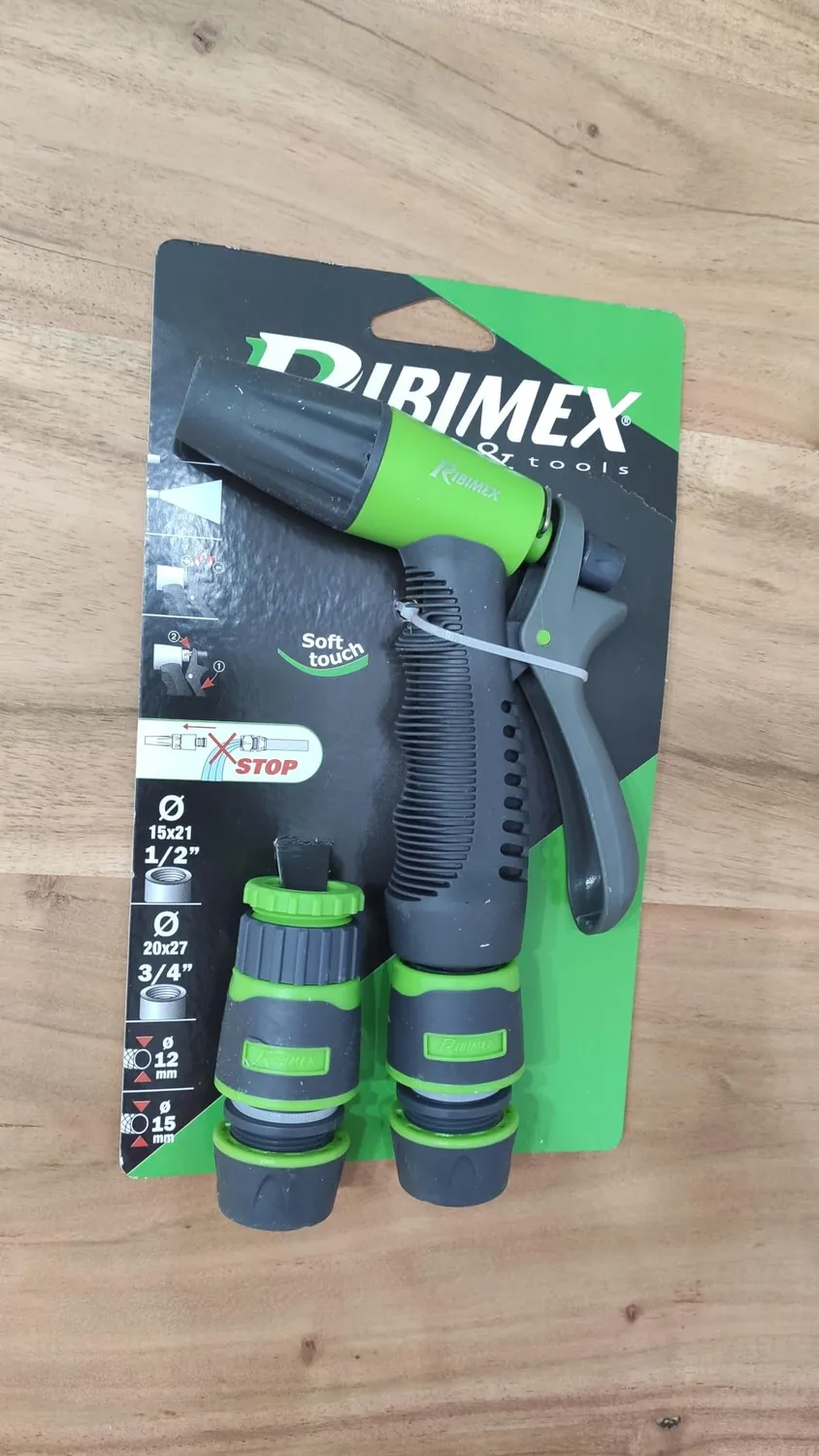 Ribimex PRA/TB.1306 kit irrigazione pistola 4 pezzi 1/2-3/4