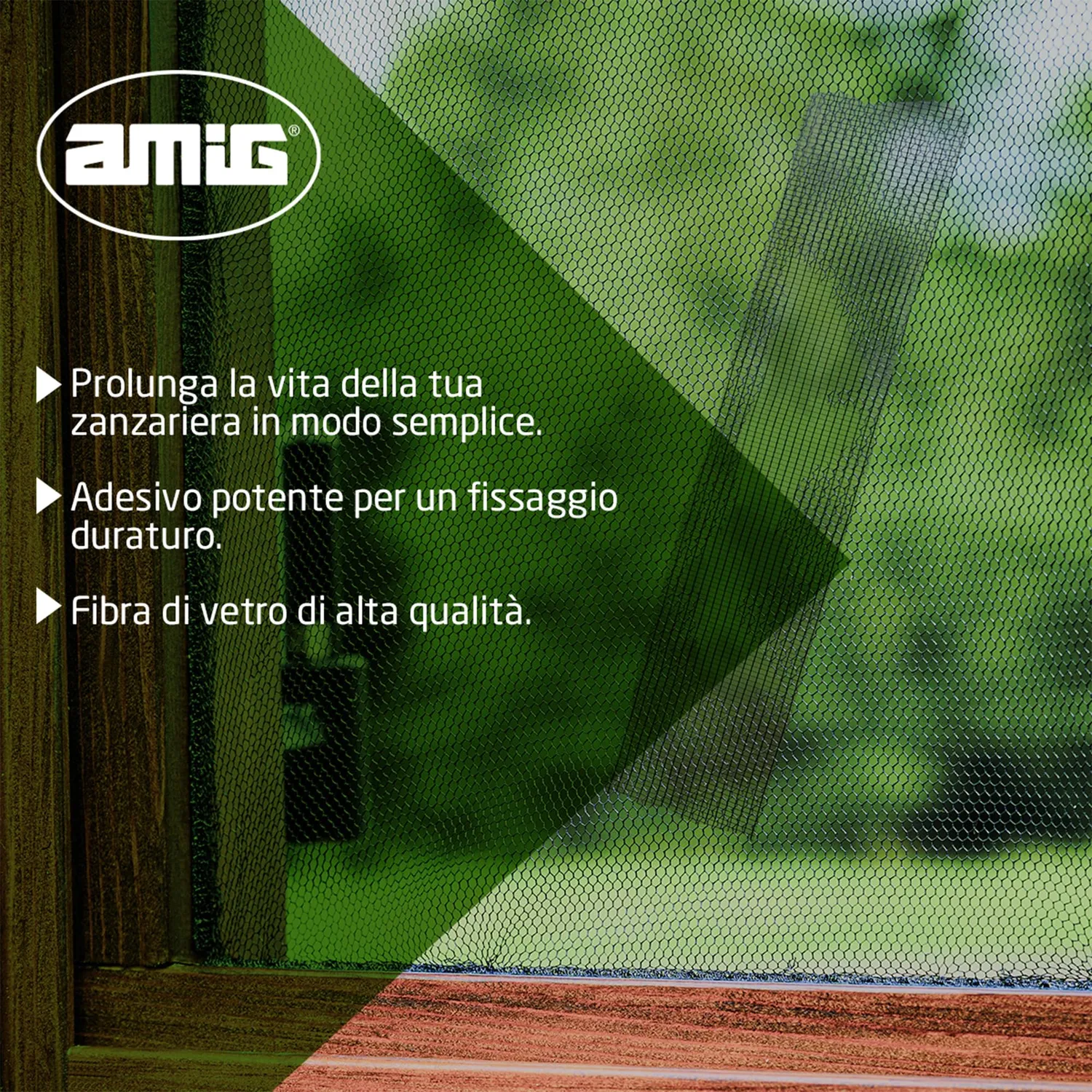 Amig nastro riparazione zanzariere 5x200 cm fibra vetro
