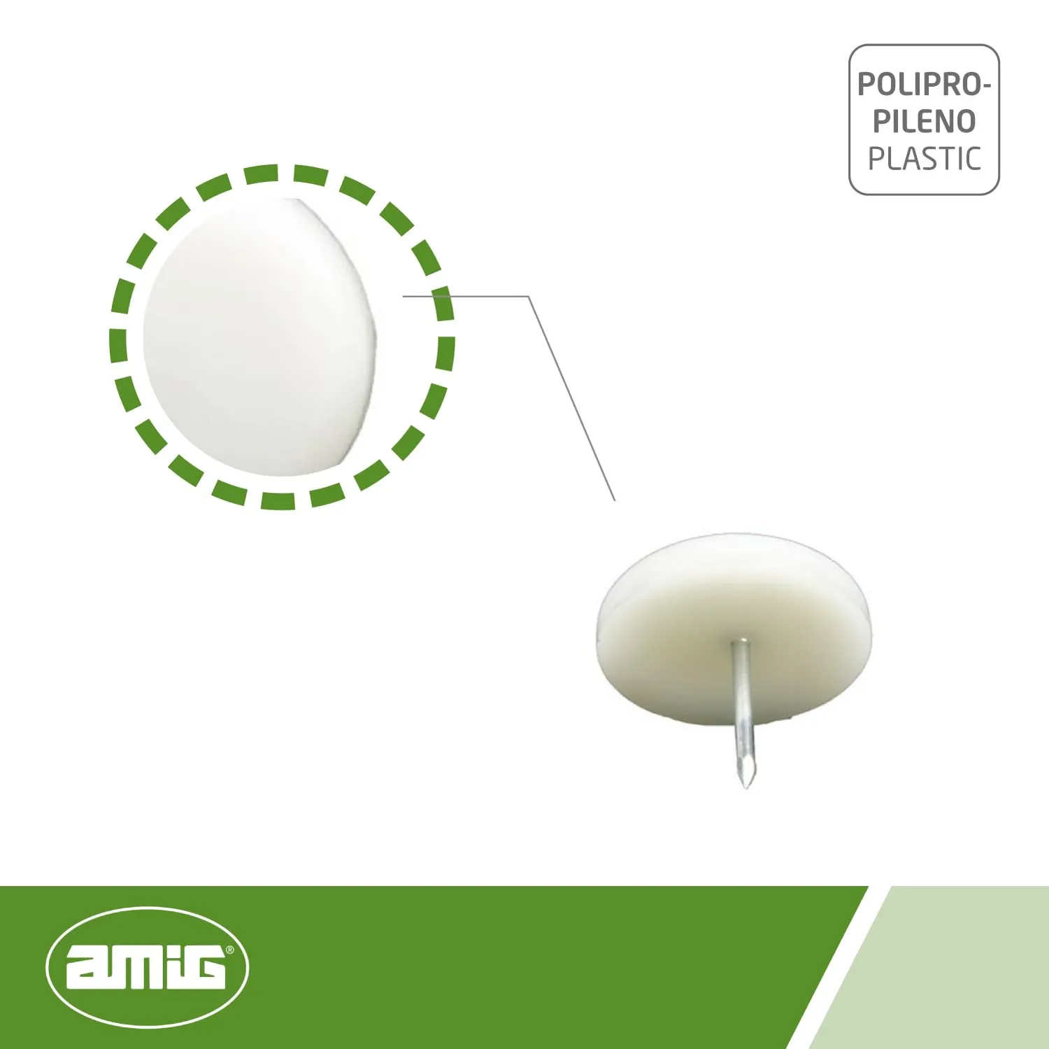 Amig 75 protezione legno Ø22 mm chiodo plastica marrone