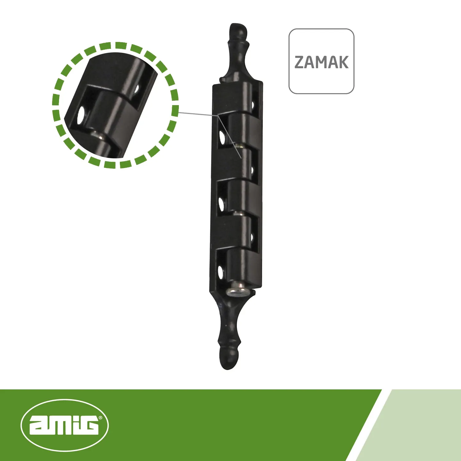 Amig cerniera smontabile nera zamak 95x9 mm mobili