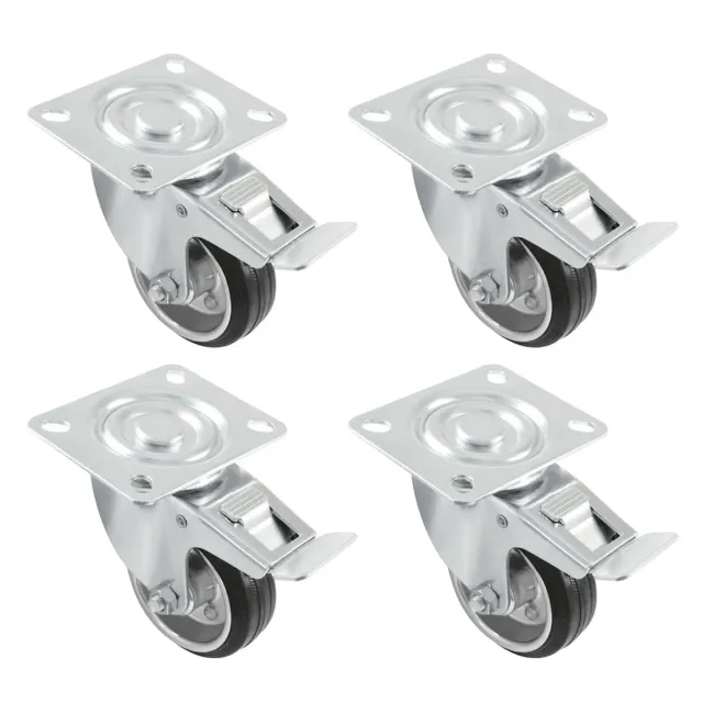 Amig Set 4 Ruote con Freno 125 mm 120 Kg Gomma