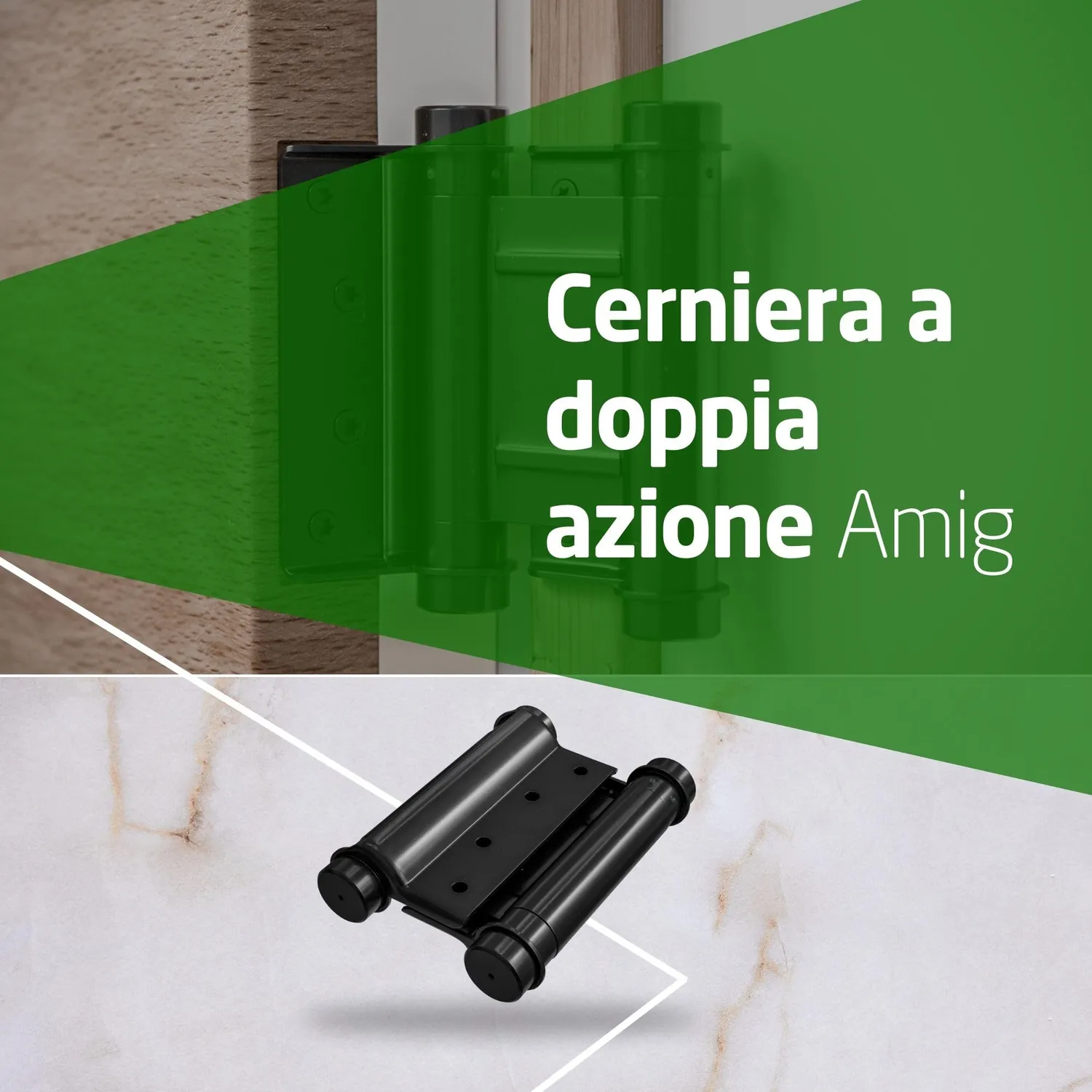 Amig Cerniera Doppia Azione Acciaio Nero 75mm