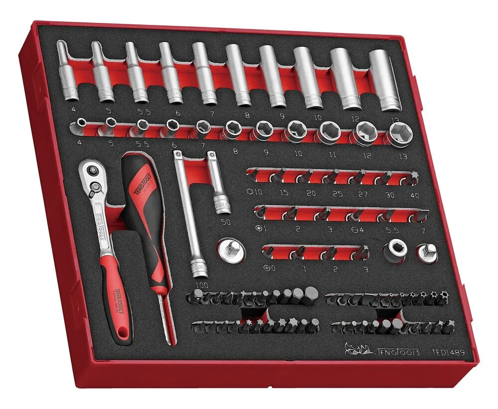 TengTools FOAM2 set bussole 1/4" 89 pezzi esagonale