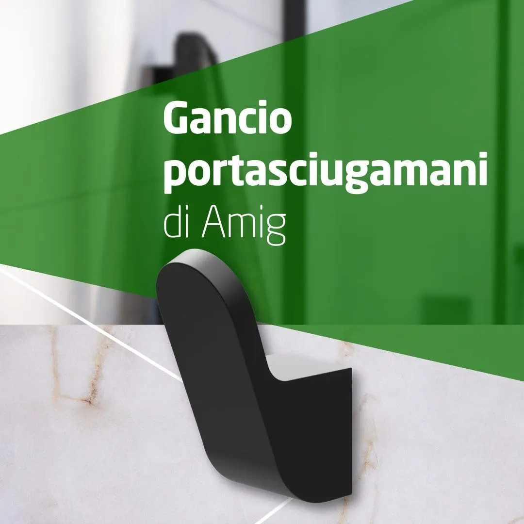 Amig Oma-8 Gancio Bagno Nero Opaco 1 pezzo