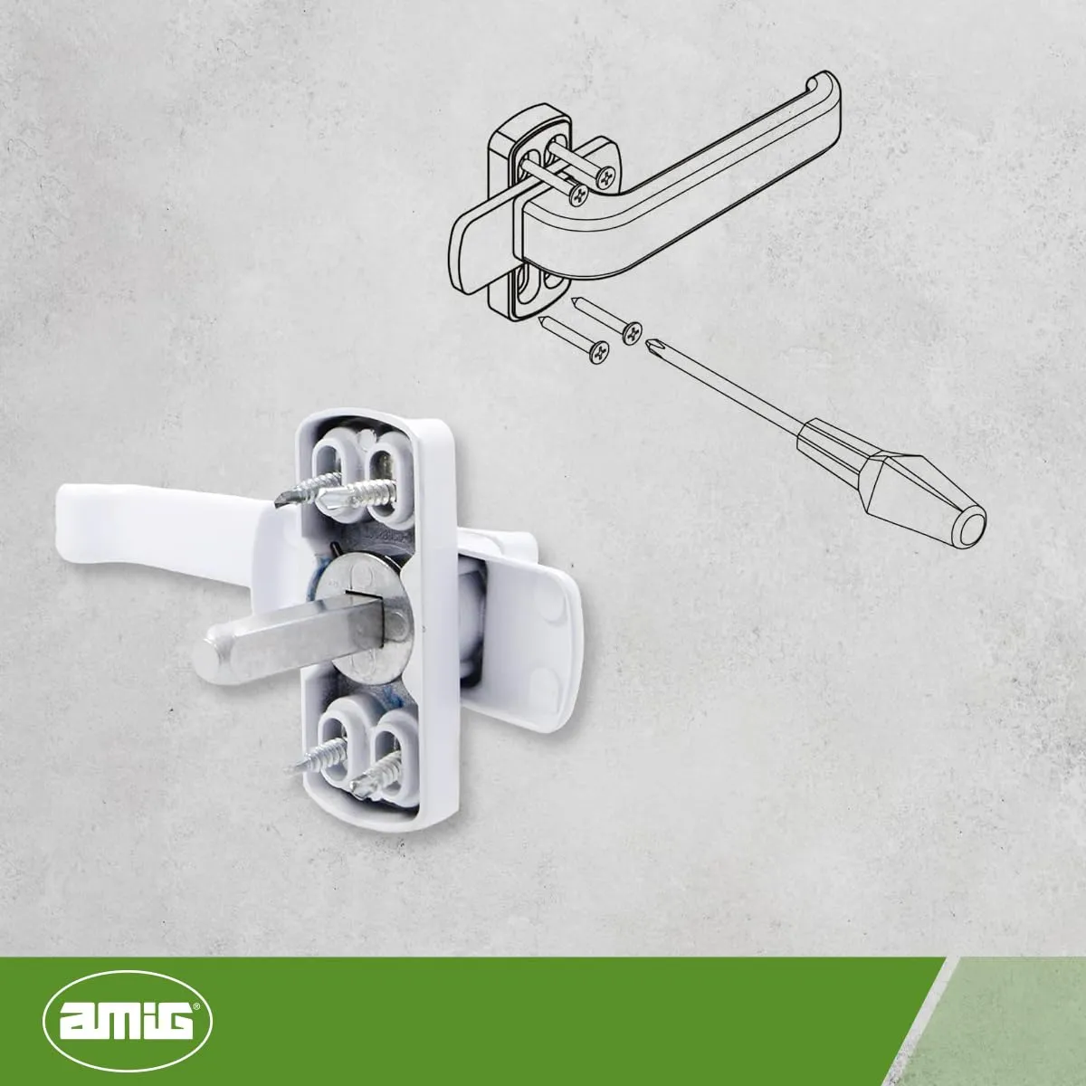 Amig Sendoa Maniglia con Rosetta Bianca 125x66 mm