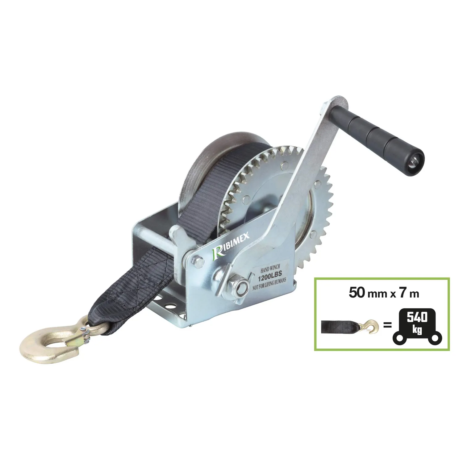 Ribimex PRTRM540S verricello manuale 540 kg cinghia