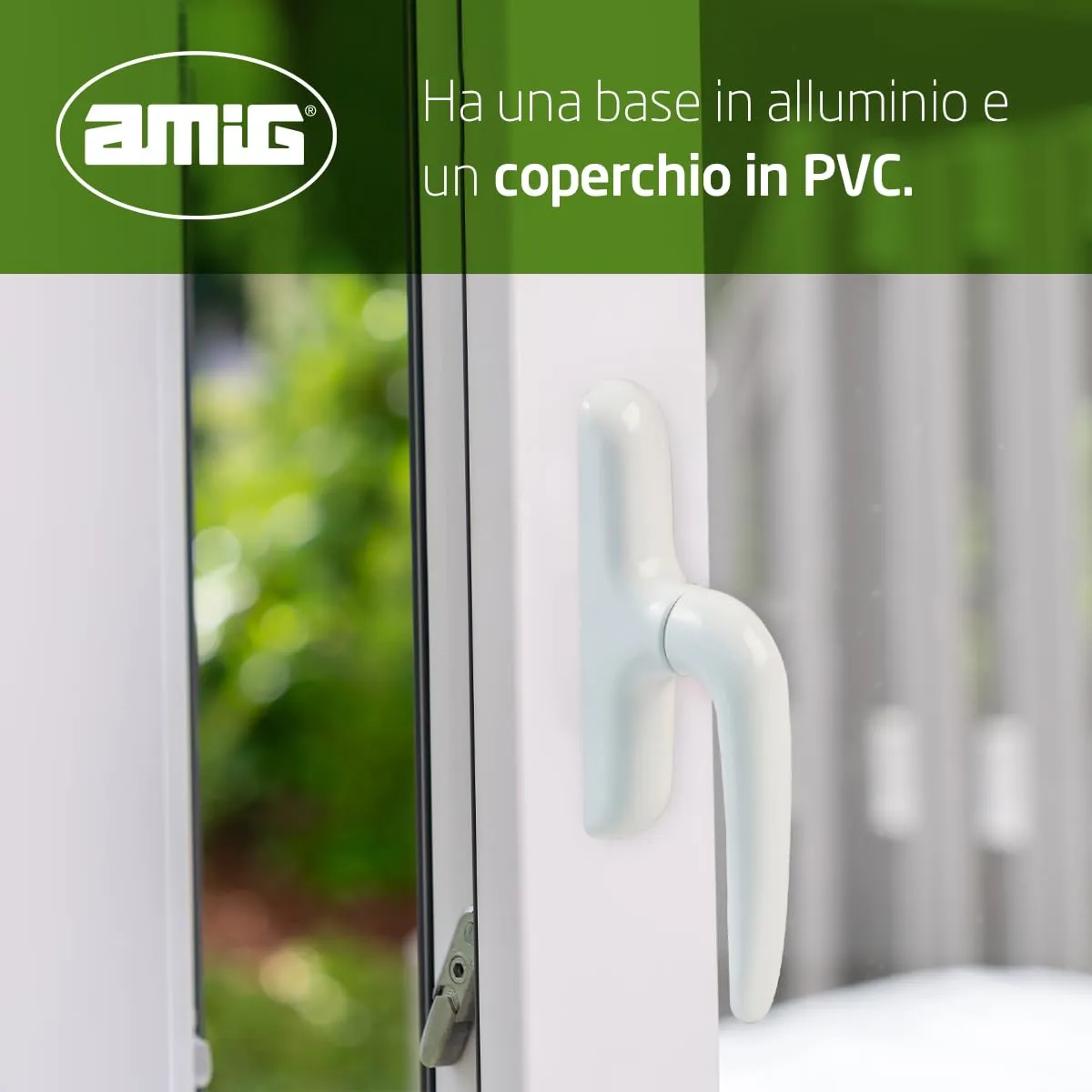 Amig maniglia finestra laterale bianca 172x27x59 mm