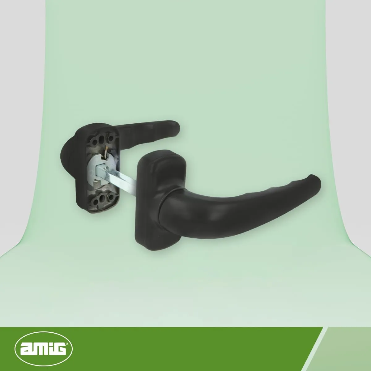 Amig Sendoa maniglia porta nera 125x66 mm alluminio