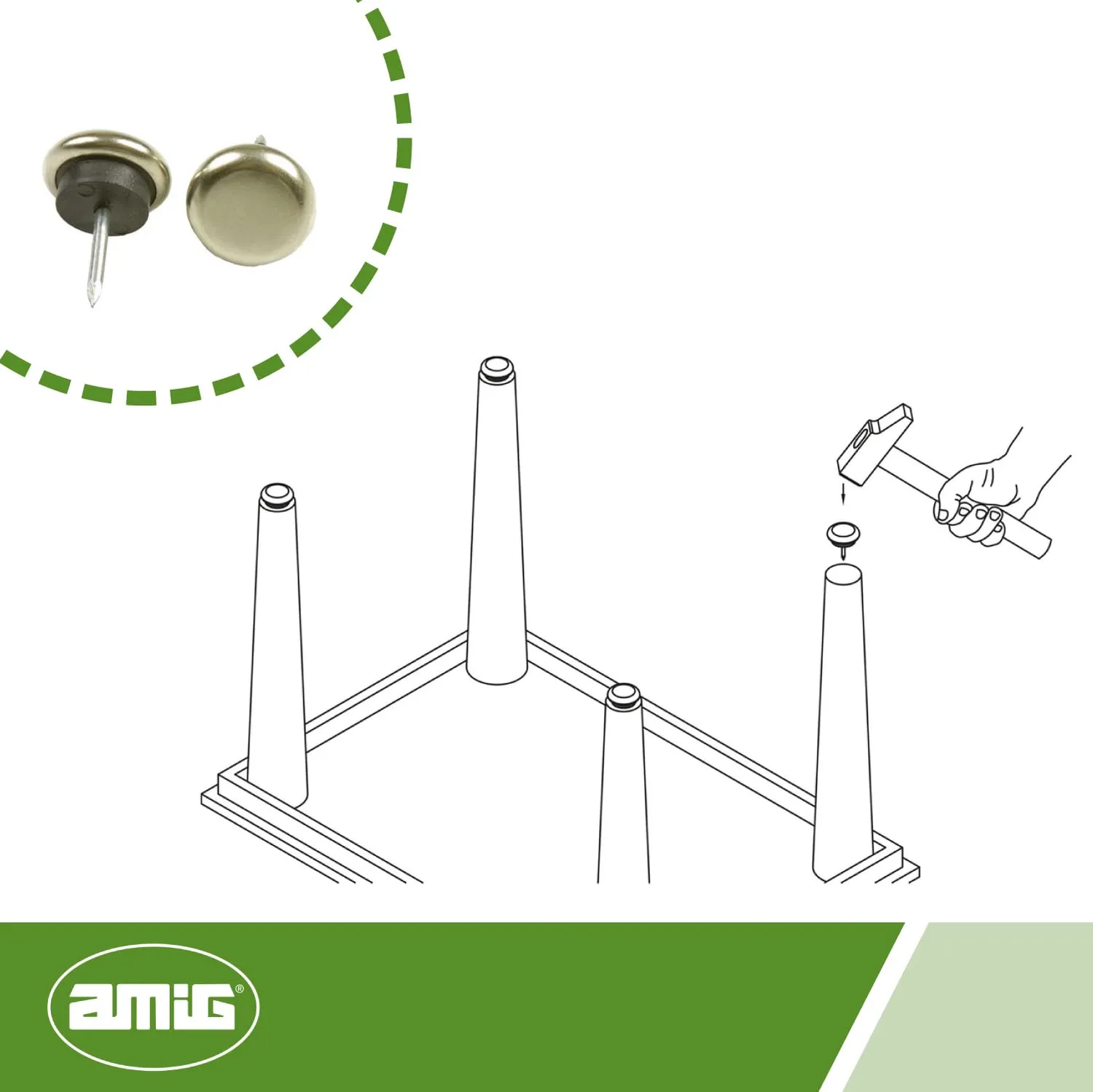 Amig Mod. 60 protezione gamba legno Ø27 mm zama