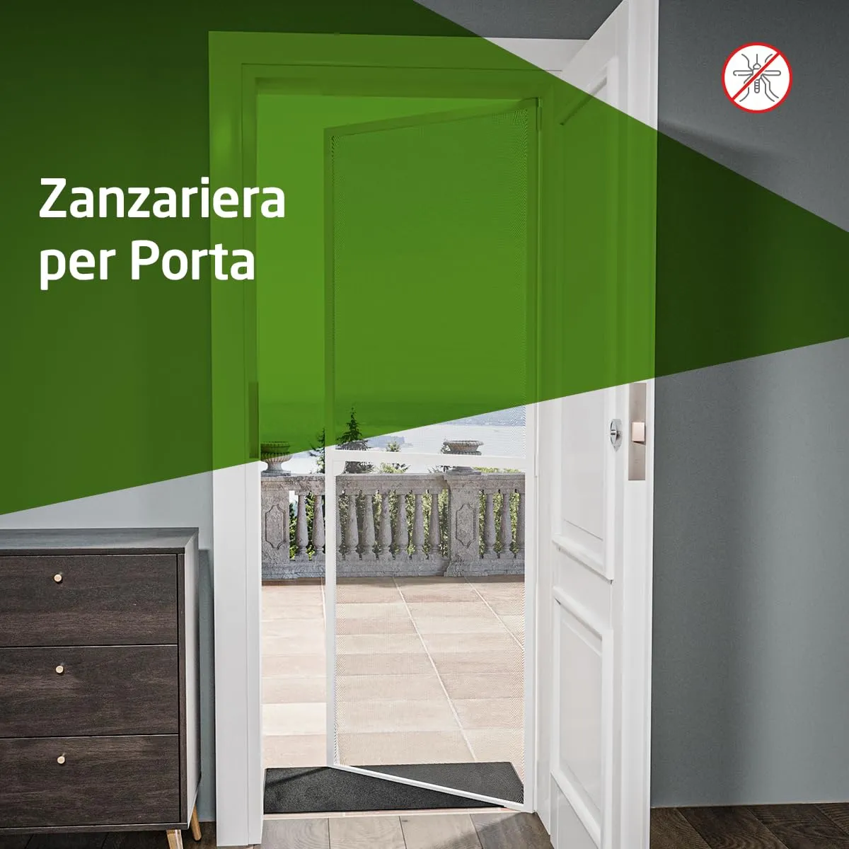 Amig MP01 zanzariera porta battente 100x220 mm bianco
