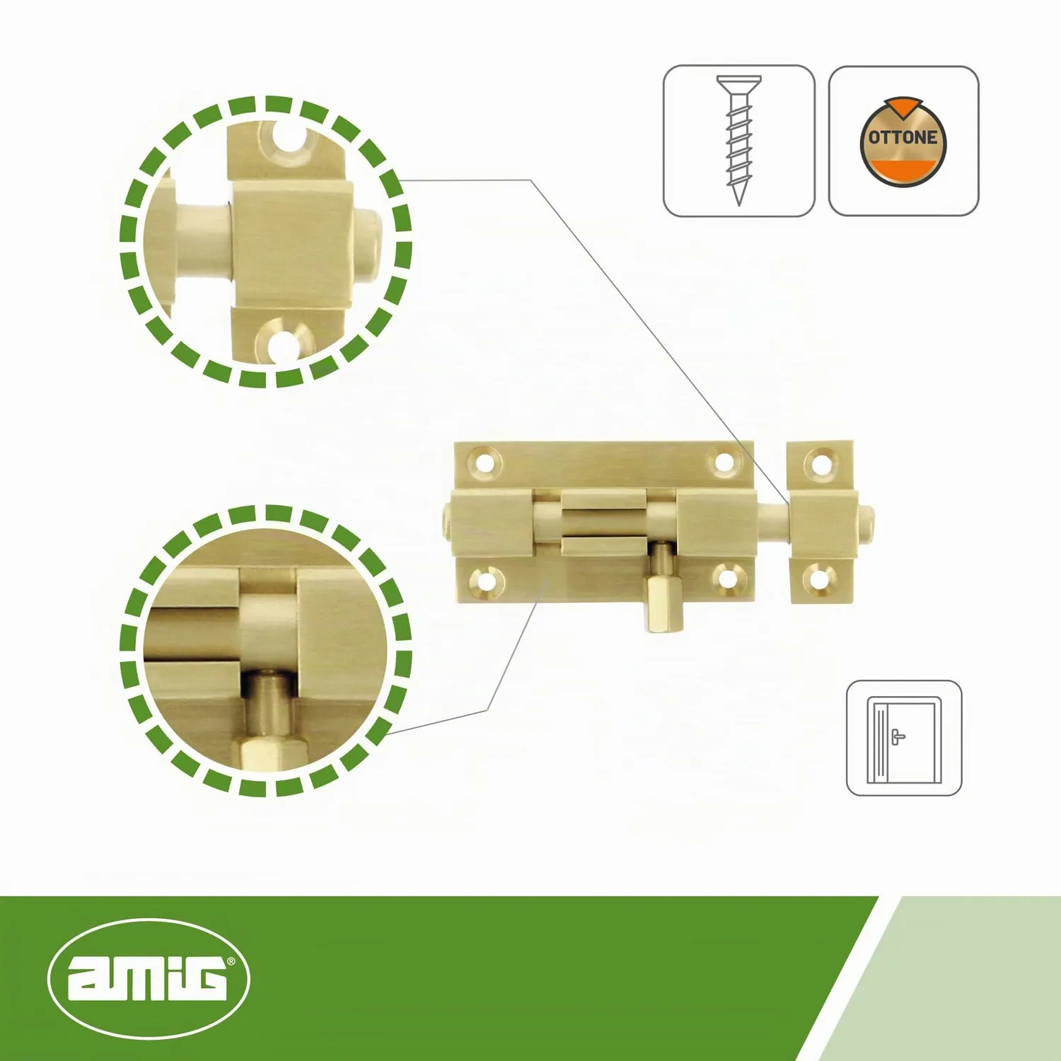 Amig 700 chiavistello ottone 40x37 mm compatto