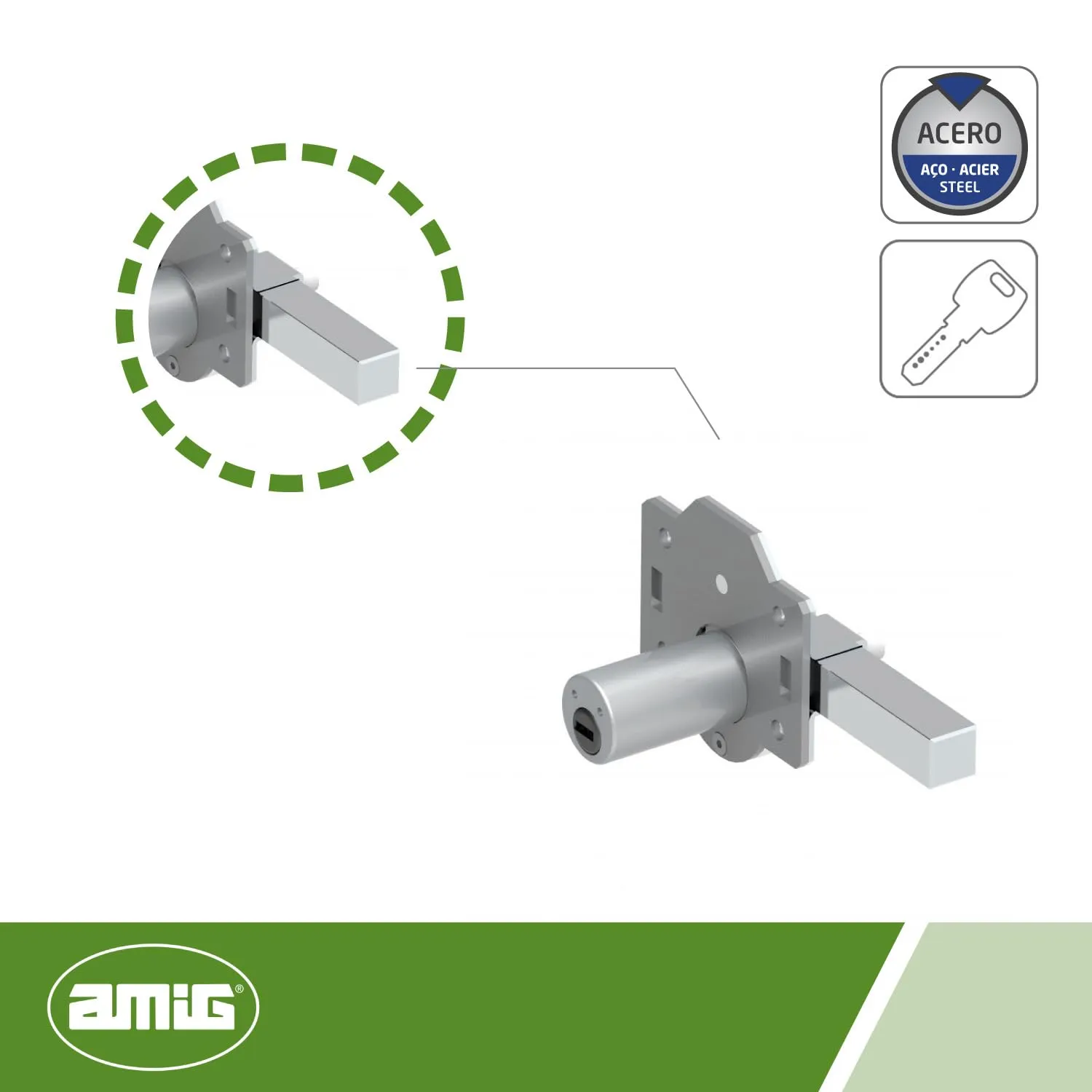 Amig 1Plus Serratura da Incasso 105x170 mm Antiscasso