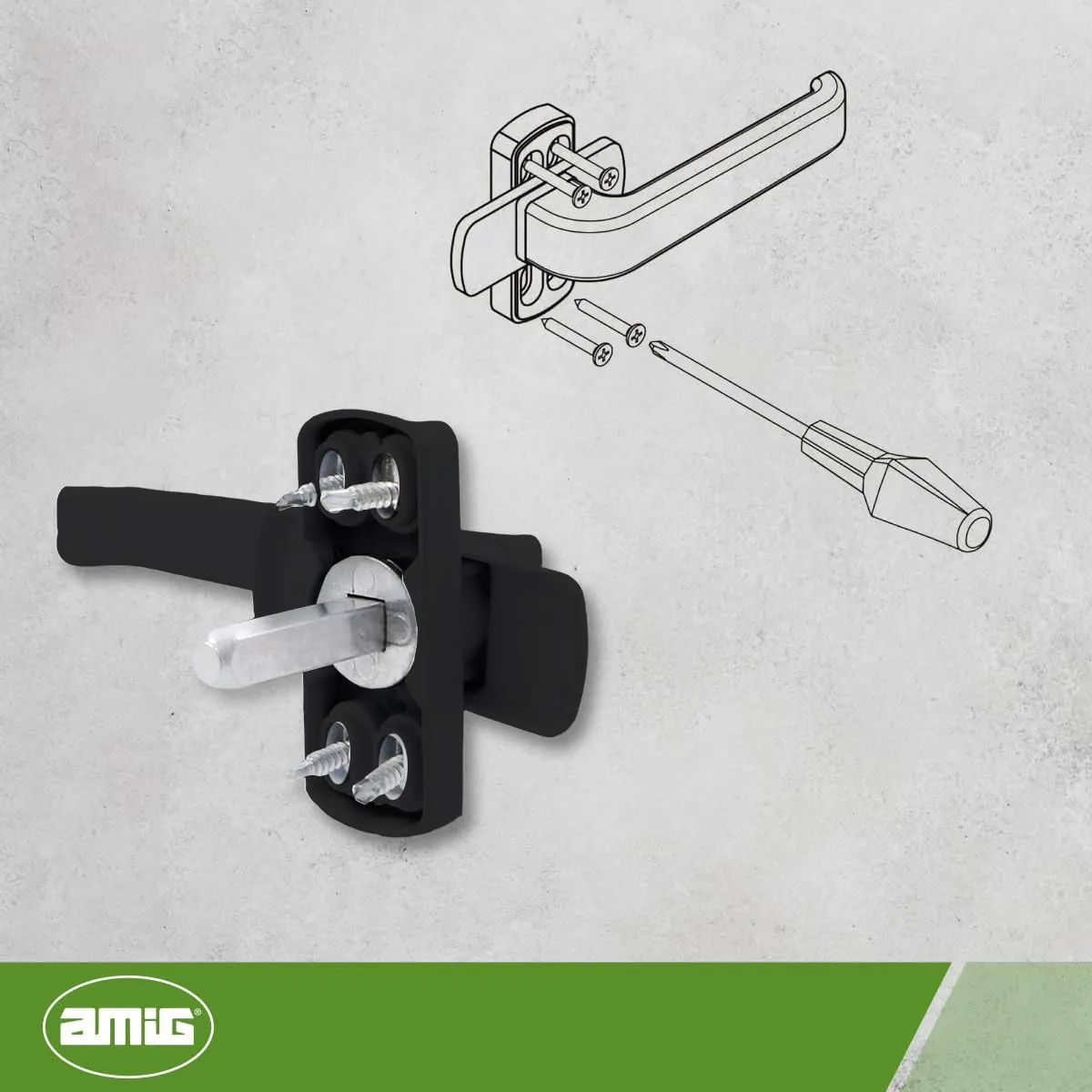 Amig Sendoa maniglia rosetta alluminio nero 125 mm