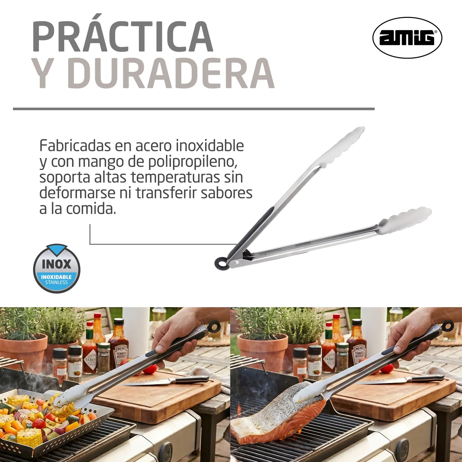 Amig AM33 pinza barbecue 34,5 cm acciaio