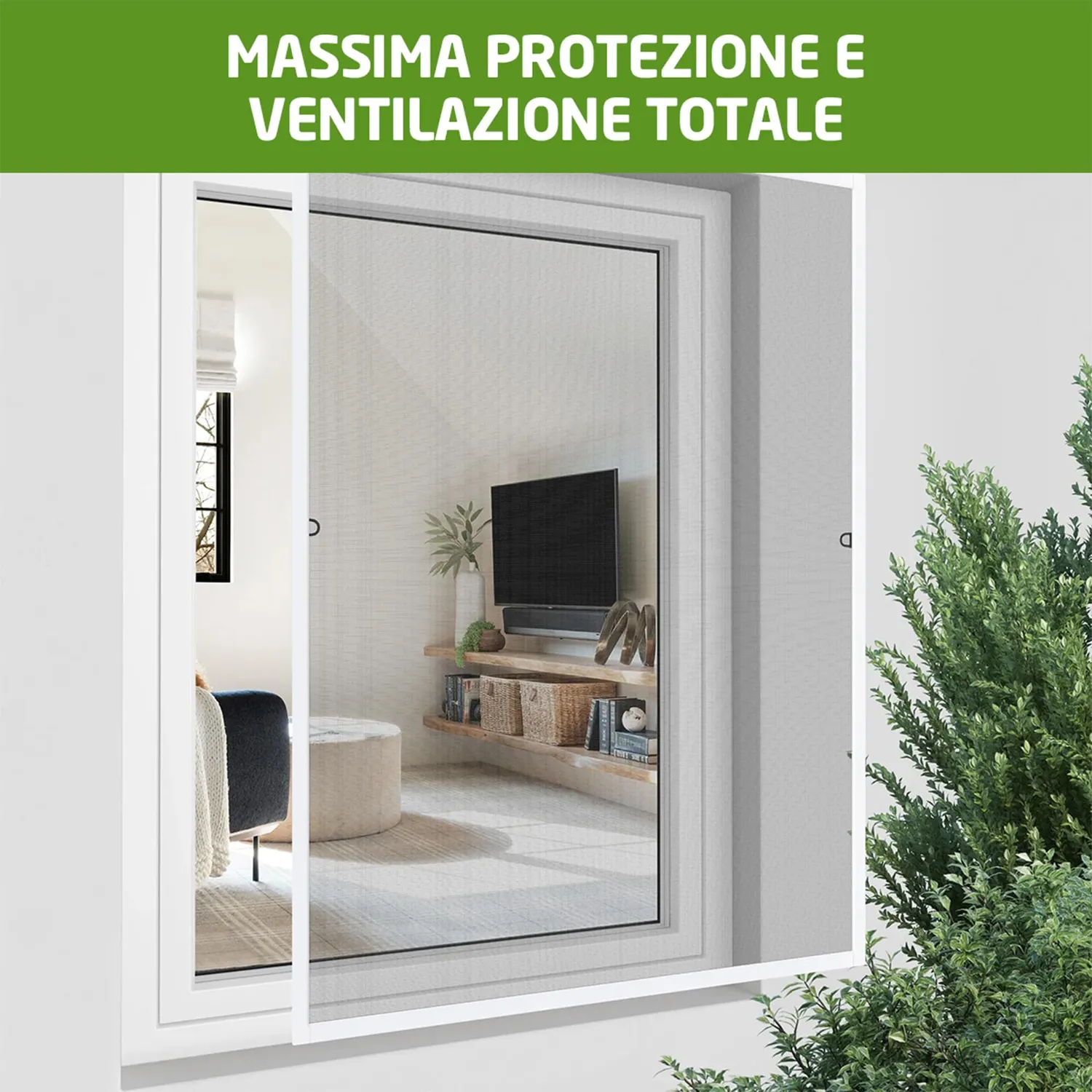 Amig MF01 zanzariera fissa 120x140 cm alluminio bianco