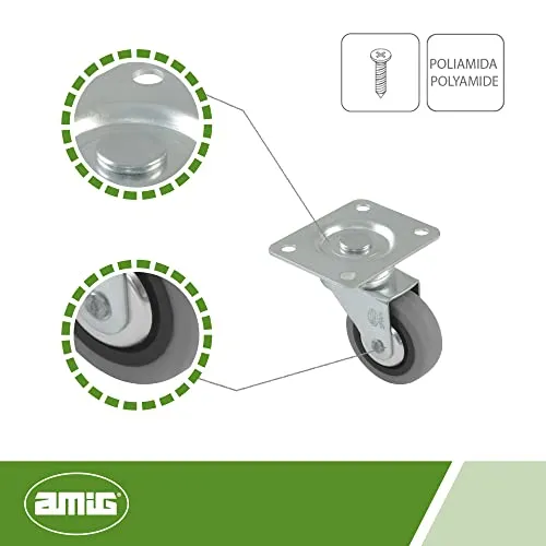 Amig 2502 Rotella 40 mm Gomma 17 kg Piastra