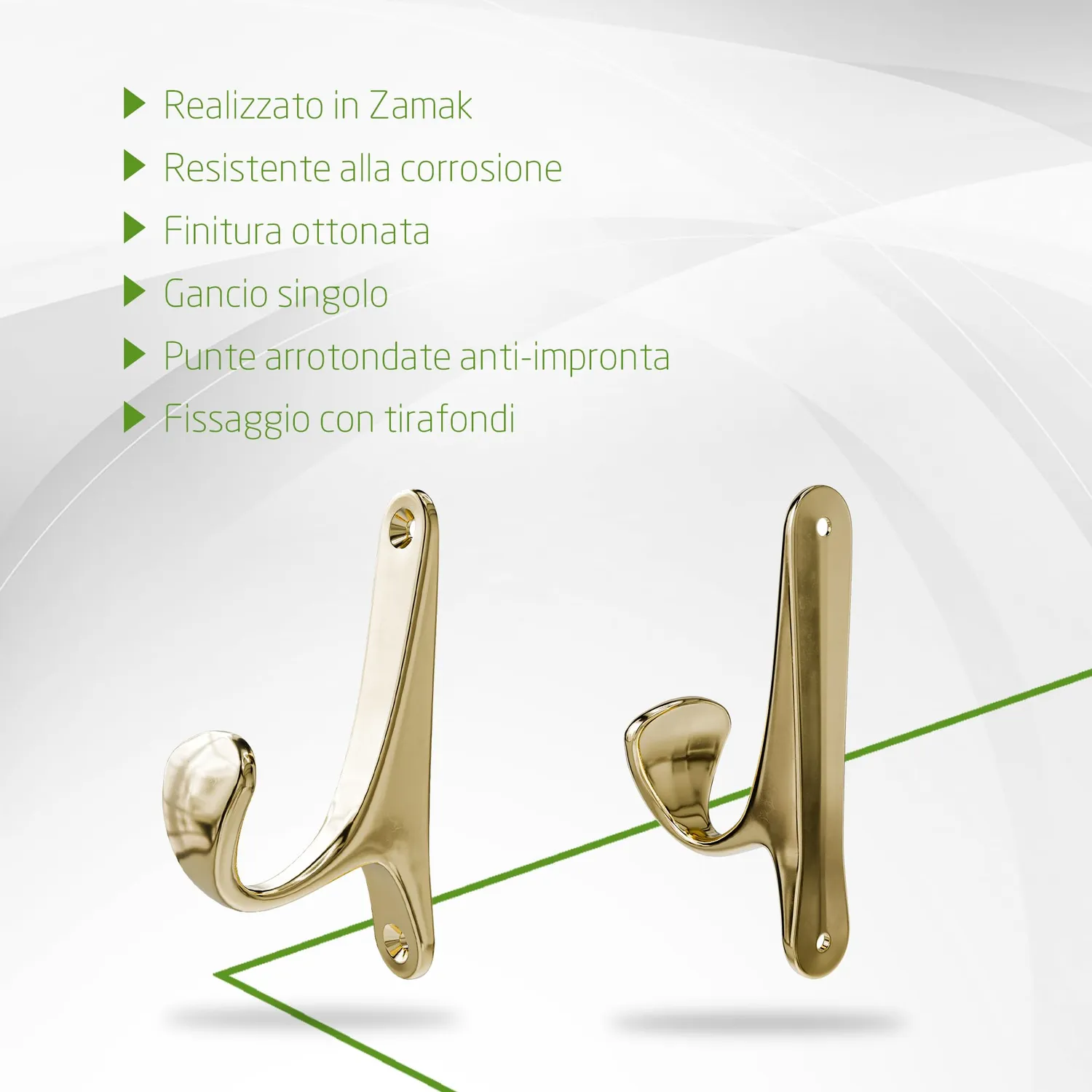 Amig CS34 appendiabiti da parete oro in zamak