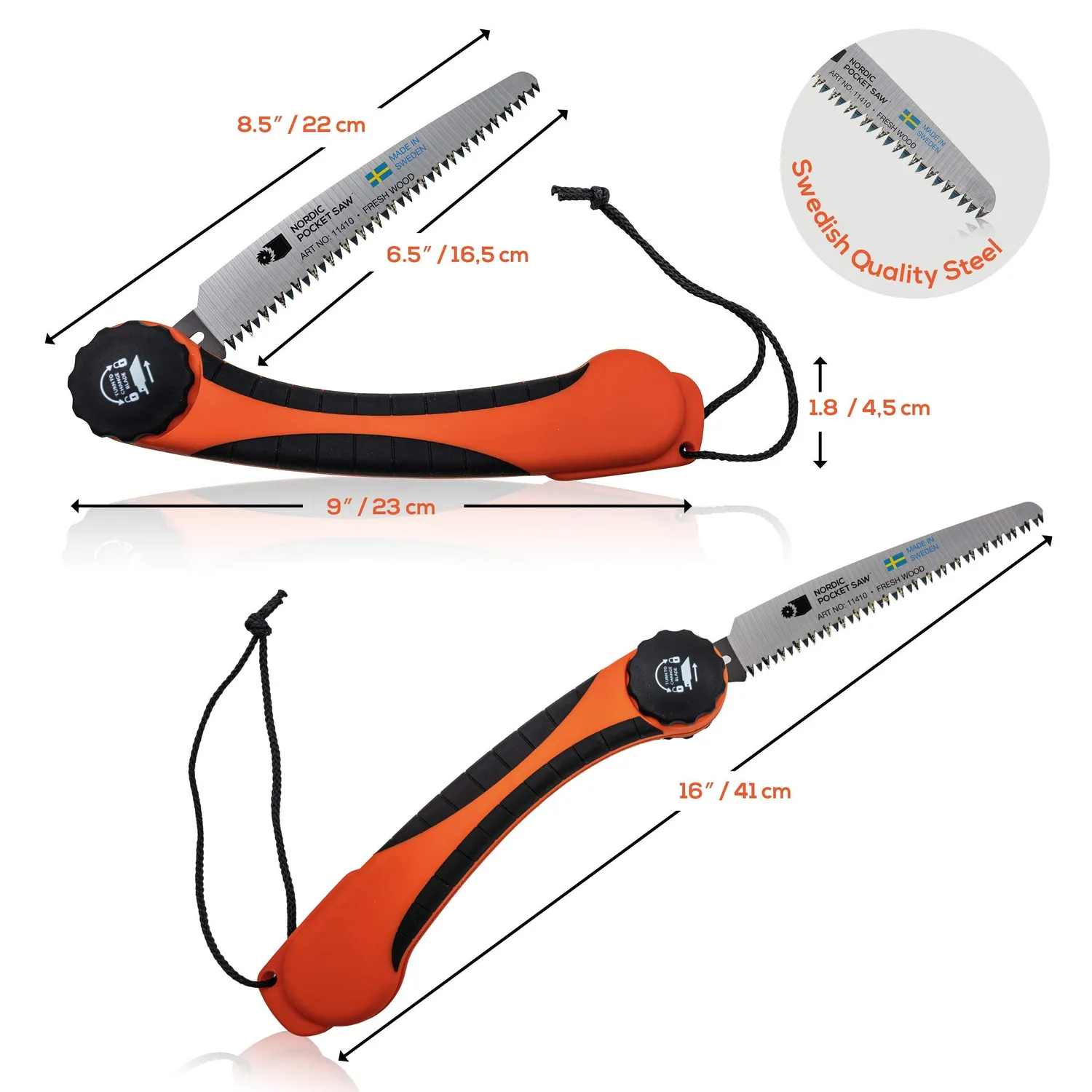Nordic Pocket Saw Fold sega pieghevole 20 cm lama sostituibile
