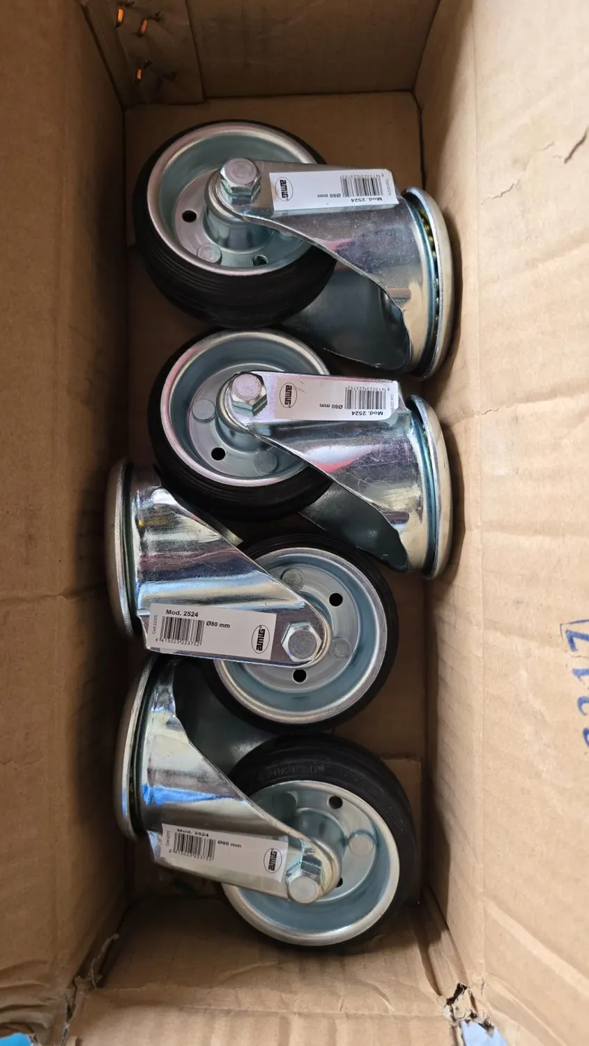 Amig Set 4 Ruote Girevoli Ø80 mm Foro 12,5 mm