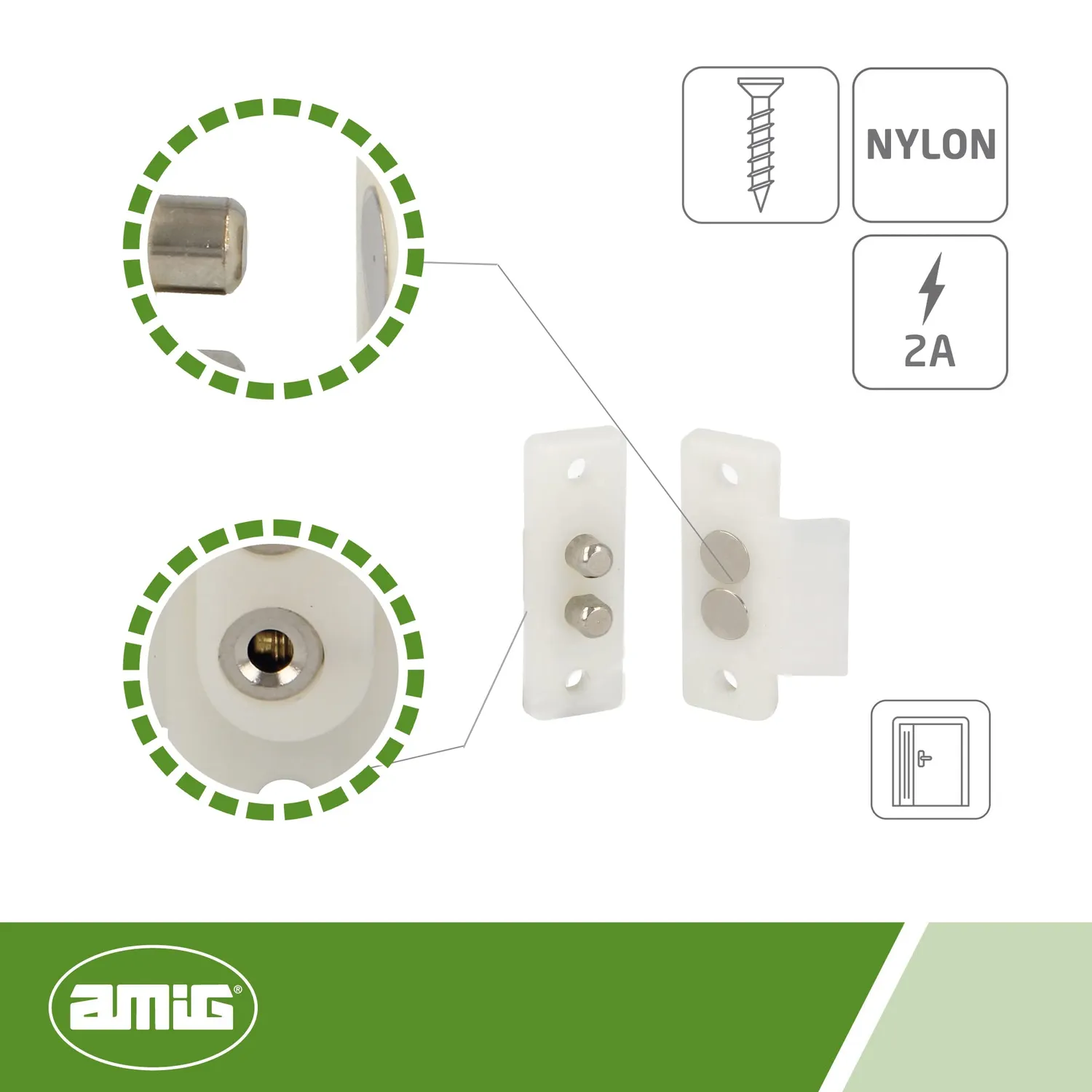 Amig 2P connettore passacorrente porte 2 morsetti 2A