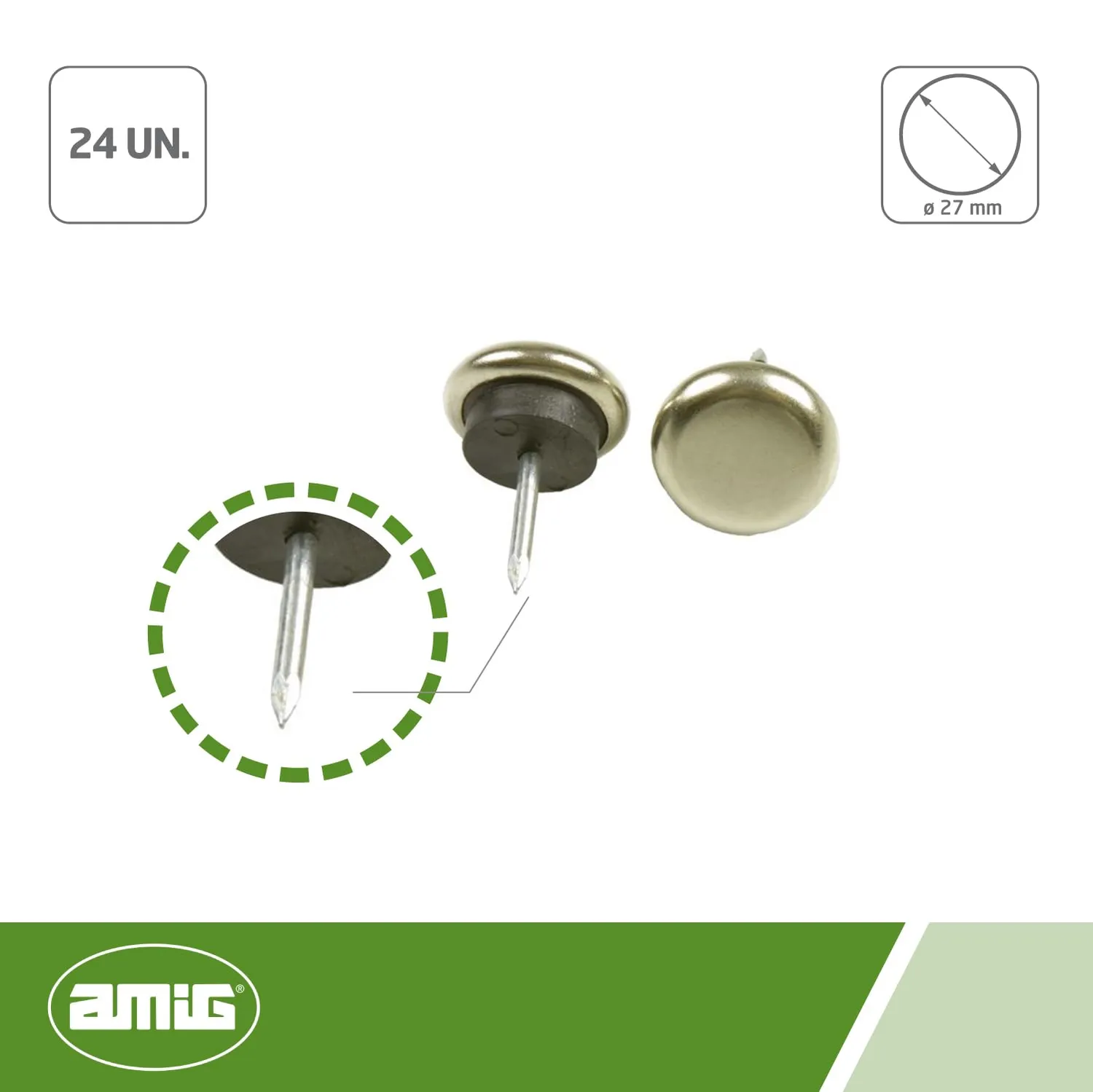 Amig Mod. 60 protezione gamba legno Ø27 mm zama